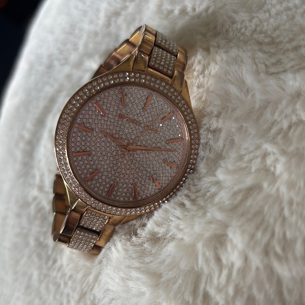 Gold and Silver Watch with Crystal Accents